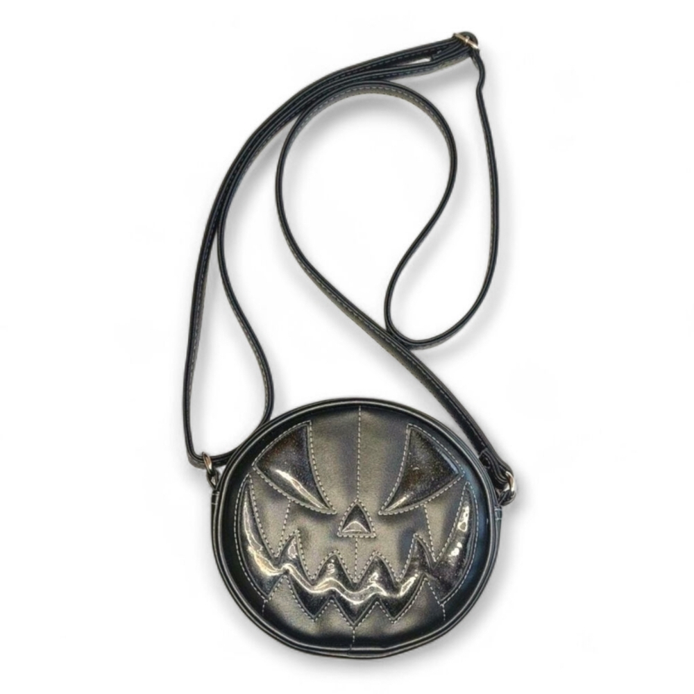 Love Pain and Stitches Pumpkin Kult Rainbow Glitter Black Pumpkin Halloween Bag‎